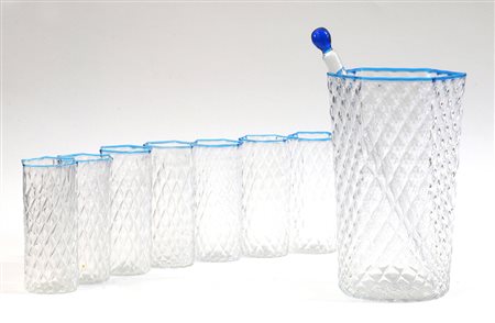 Barovier & Toso Servizio composto da sette bicchieri, una caraffa con...