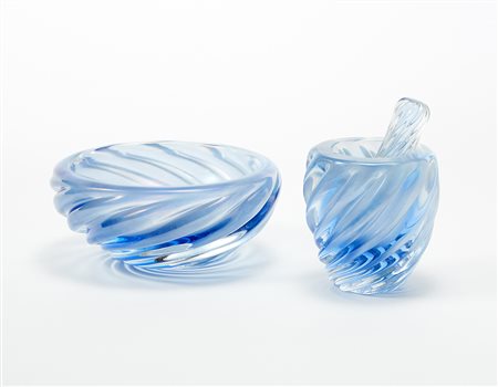 Manifattura di Murano Set composto da un mortaio con pestello e una ciotola...