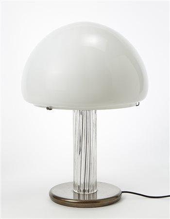 Venini Lampada da tavolo modello "Cordonata". Murano, anni '70. Struttura in...