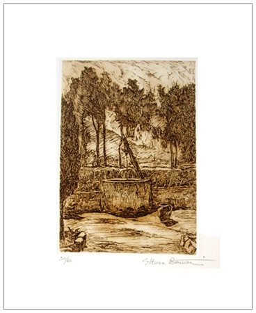 BENVENUTO BENVENUTI Livorno 1881 – Antignano 1959 Il pozzo di giardino...