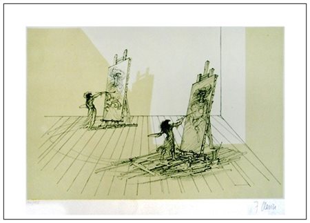 FABRIZIO CLERICI Milano 1913 – Roma 1993 Le madri e i figli 1971 Litografia a...