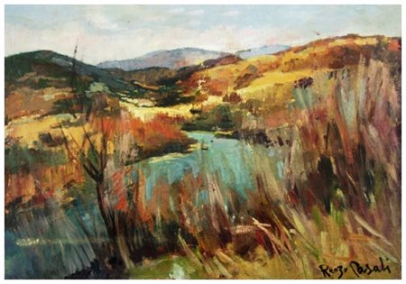 RENZO CASALI Livorno 1897 – Livorno 1977 Senza titolo Olio su tavola 25 x 35....