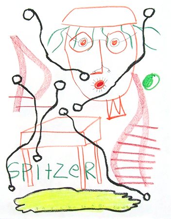 PAUL KOSTABI Whittier (USA) 1962 Spitzer 2002 Tec. mista su carta 35,5 x 28....