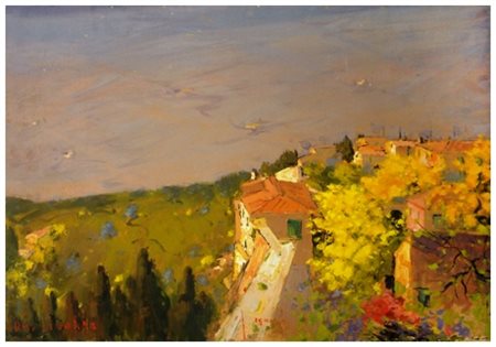 ALDO MAZZI Livorno 1937 Da Livorno Olio su tavola 60 x 80. Firma in b. al c.,...