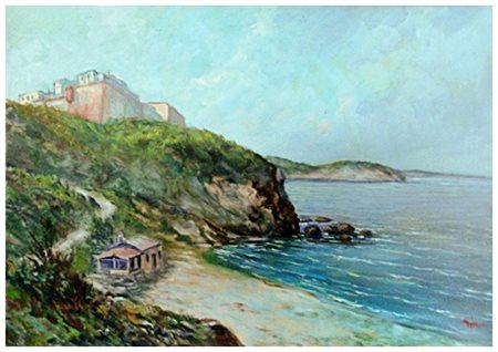 MILLUS (Mauro Illusi) Livorno 1925 – Livorno 1992 Portoferraio Olio su tela...