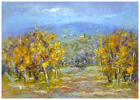 GIAMPIERO NOVELLI Livorno 1954 Senza titolo Olio su tavola 50 x 70. Firma in...