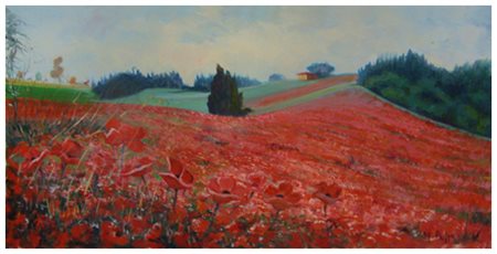 MAURO PUPPO Livorno Papaveri 2009 Olio su tela 60 x 120. Firma in b. a d.;...