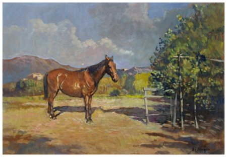 GIACOMO VACCARO Sassetta 1935 Maremma Roccastrada GR Olio su faesite 35 x 50....