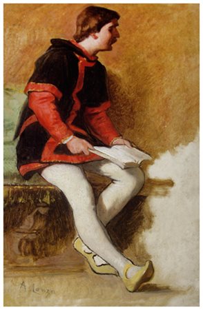 ANTONIO LONZA Trieste 1846 – Trieste 1918 Senza titolo Olio su tela 34 x...