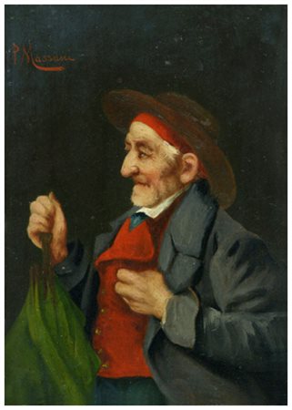 POMPEO MASSANI Firenze 1850 – Firenze 1920 Senza titolo Olio su tavola 23,3 x...