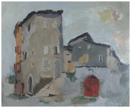 ENZO MORELLI Bagnacavallo 1896 – Bogliaco del Garda 1976 Vecchie case 1951...