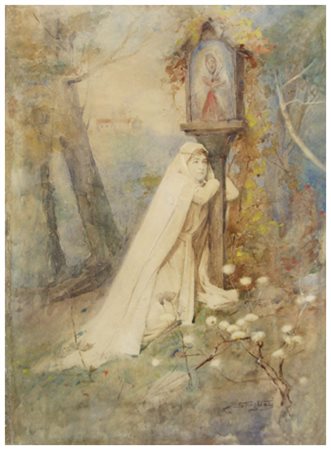 CARLO STRAGLIATI Milano 1868 – Milano 1925 Senza titolo Acquerello su...