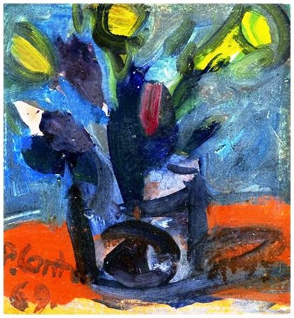 PRIMO CONTI Firenze 1900 – Fiesole 1988 Senza titolo 1969 Olio su cartone...