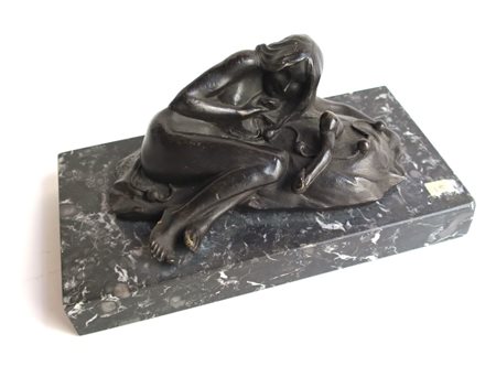 BRONZO Brunito "Scena erotica" - Firmato - cm 11.5 x 7 - Germania