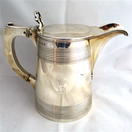 TANKARD In argento con versatoio e distanziatori termici in avorio. Glasgow...