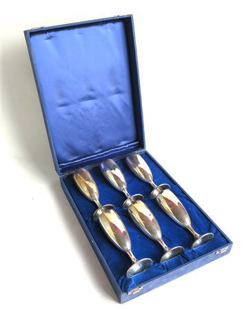 BICCHIERI in argento lisci anni 1940 ca.