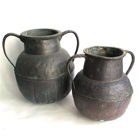 ORCI in rame cm 40,4 x 39 - 33,5 x 36 Toscana XVIII sec.