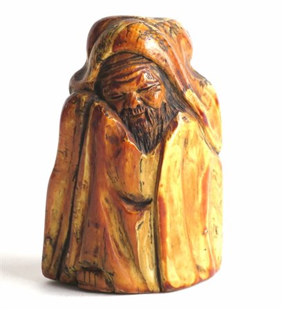 SCULTURA Scultura in avorio "santone" H: cm 8,5 Cina