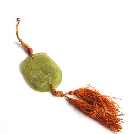 PENDENTE in giada verde cm 5,5x4 Cina
