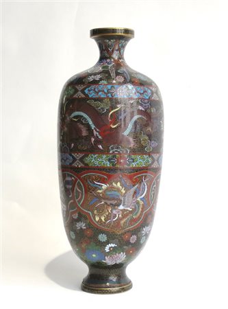 VASO Vaso cloisonne h: cm 25 Giappone XIX sec.