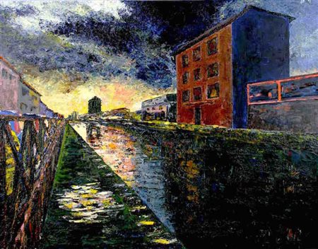 PIERLUIGI BENCINI Acrilico su tavola "via d'acqua" cm 70x90 Pubblicata sul...