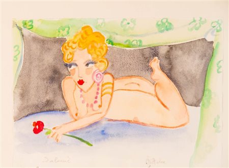 ANNA ANTOLA Tecnica mista su carta "Salomè" 34,5x25