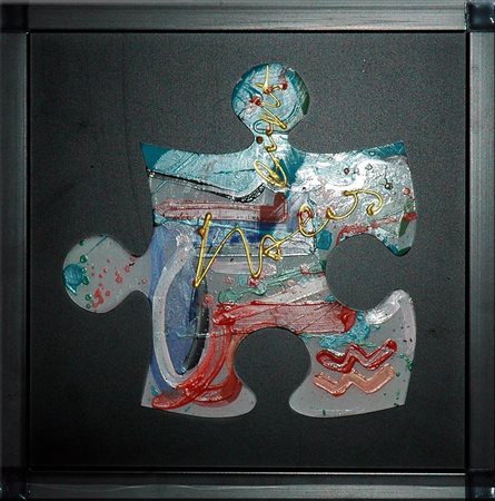 CARLO MASSIMO FRANCHI Tecnica mista su plexiglass "kalos light" cm 28,52,5x13