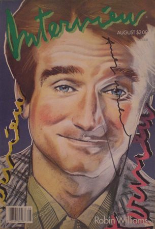 ANDY WARHOL Rivista firmata "Rivista con ritratto Robin Williams in...