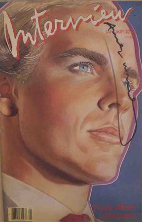 ANDY WARHOL Rivista firmata "Interview Prince Alberto (January 1986)" Rivista...