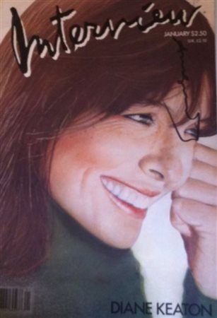 ANDY WARHOL Rivista firmata "Interview Diane Keaton (January 1987) cm...