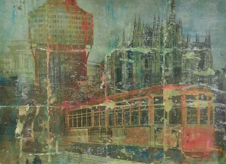 LUIGI DI FALCO Tecnica mista "andiamoci in tram" cm 50x70 Pubblicata sul...