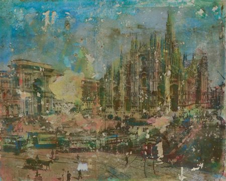 LUIGI DI FALCO Tecnica miasta "greetings from Milan" cm 40x50 Pubblicata sul...