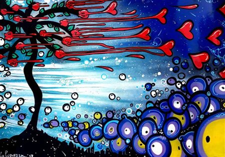 LA PUPAZZA Spray su carta "albero di melecuori" cm 50x70