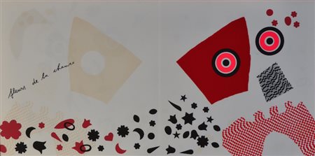 ENRICO BAJ Litografia a colori e collage (1972) "Le demoiselles d'Avignon. Le...