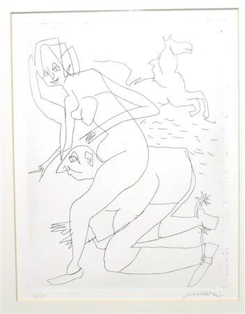 MIMO MACCARI (Siena 1898 – Roma 1989) litografia firmata e numerata 34/35 cm...