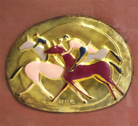 GIUSEPPE CESETTI (Tuscania 1902 – Tuscania 1990) "Cavalli" incisione su...