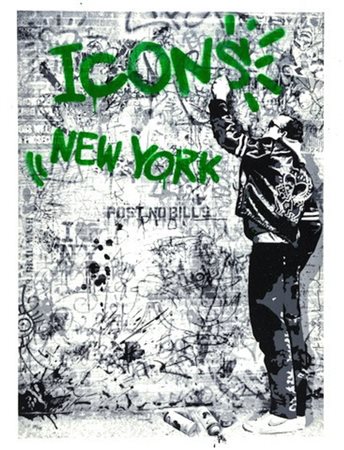 MR BRAINWASH Screenprint in colors with hand colorin (2009) "The Wall Green"...