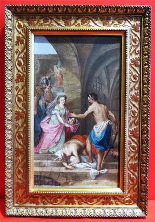 SCUOLA VENETA DEL XVIII SECOLO - 'DECOLLAZIONE' (BEHEADING) Olio su tela 19,7...