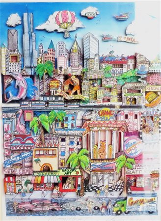 CHARLES FAZZINO Charles Fazzino 1955 - "Miami Heat" - serigrafia a colori -...