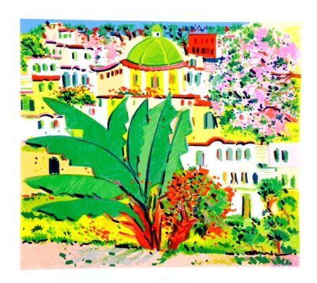 ATHOS FACCINCANI Serigrafia 27/150 "Palma a Positano" cm 80x70 firmato a...