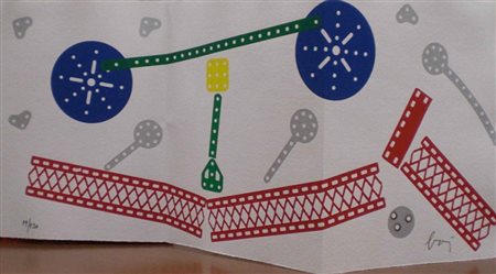 ENRICO BAJ Libro d'artista con multiplo originale su carta Alcantara della...