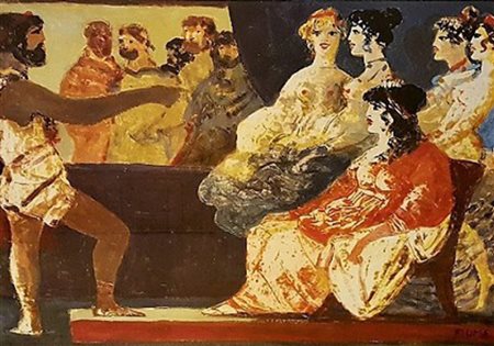 SALVATORE FIUME Litografia tratta da Eneide (libro I) - "Incontro con Didone"...