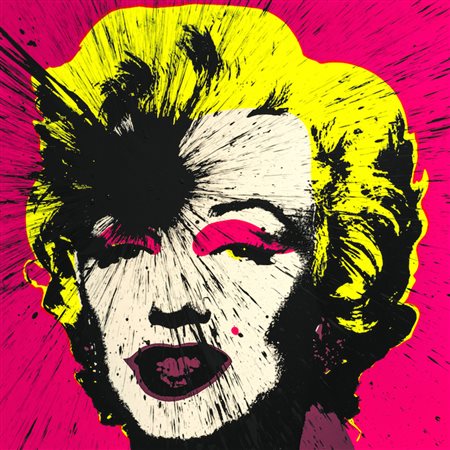JULIAN T. Acrilico su serigrafia "Marilyn" - realizzata su l'edizione "Blu...