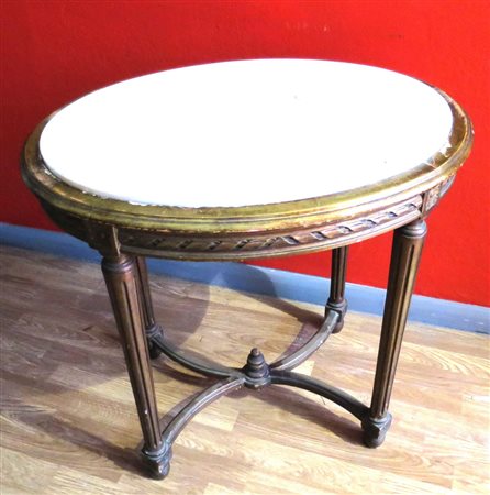 TAVOLO TOILETTE Tavolino toilette lumeggiato oro con raccordo e pinnacolo -...