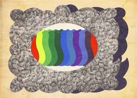 CONCETTO POZZATI (1935-2017)Senza TitoloSerigrafia su legnocm 50x70Firma e...