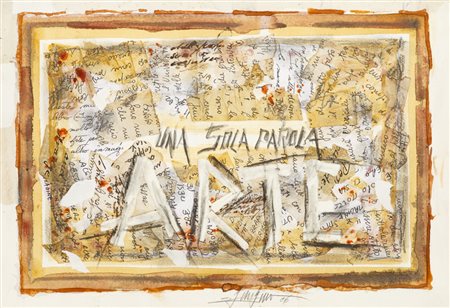 GINO GINI (1939) Una sola parola, 2006 Tecnica mista e applicazioni su carta...