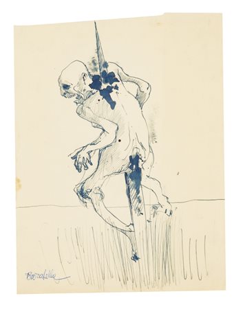 PAOLO BARATELLA (1935)Senza titoloChina su cartacm 33x24,5Firma al fronte