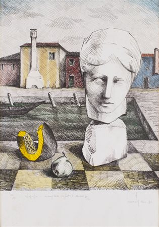 LORENZO PIEMONTI (1935-2015)Senza Titolo, 1960-1981Litografia colorata a...