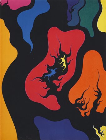 LUIGI BOILLE (1926-2015)Sak, 1971Serigrafiacm 64,5x49,5Firma, titolo,...