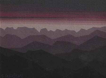 GIUSEPPE CASTELLANI (1934)Alba, 1989Olio su tela cm 15x20Firma al...